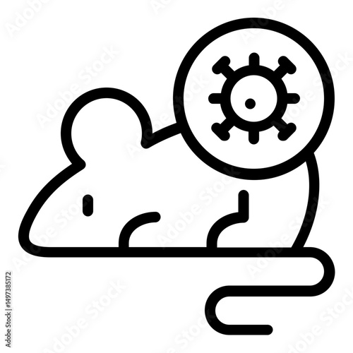 mouse virus icon line