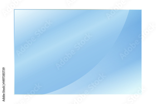 Realistic transparent glass plate with polished edges and glossy surface. Includes plastic or acrylic sheet option, isolated on a transparent background. Ideal for screen overlays, windows, or modern 