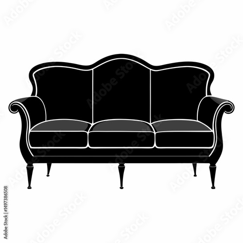 black leather sofa