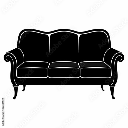 black leather sofa