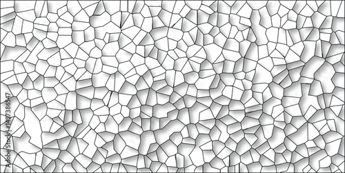 Abstract geometric cellular texture pattern background with black lines and soft shadows for graphic design