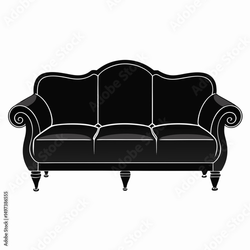 black leather sofa