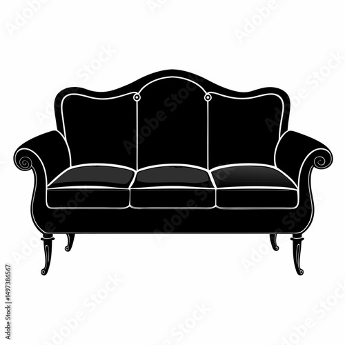black leather sofa