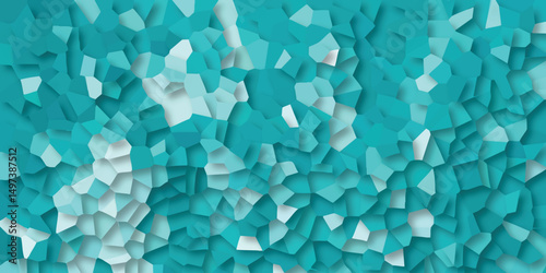Abstract geometric mosaic in shades of teal and white creating a textured digital background for various design purposes