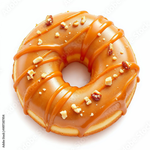 Single Donut on White Background
