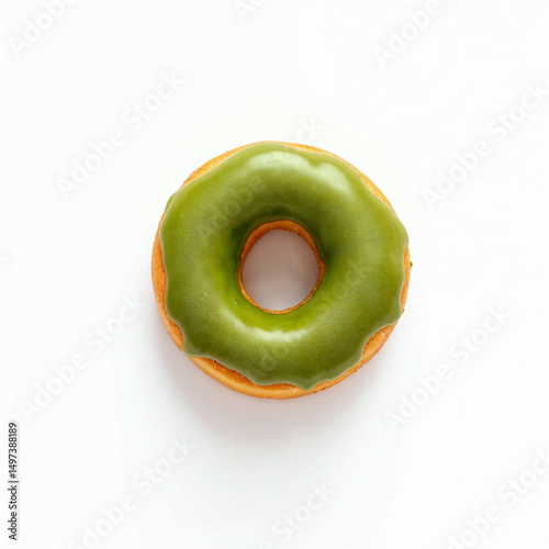 Single Donut on White Background