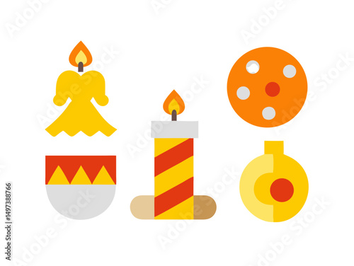 Marry christmas icons set