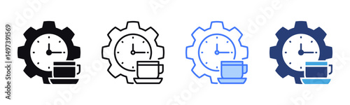 Break Time icon sheet multiple style collection