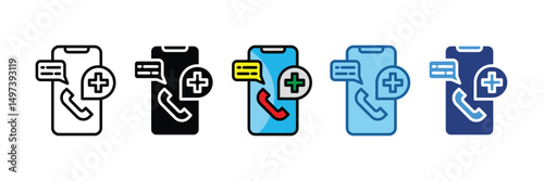Telemedicine Call  Icon Element For Design
