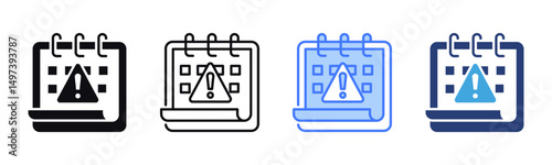 Deadline icon sheet multiple style collection
