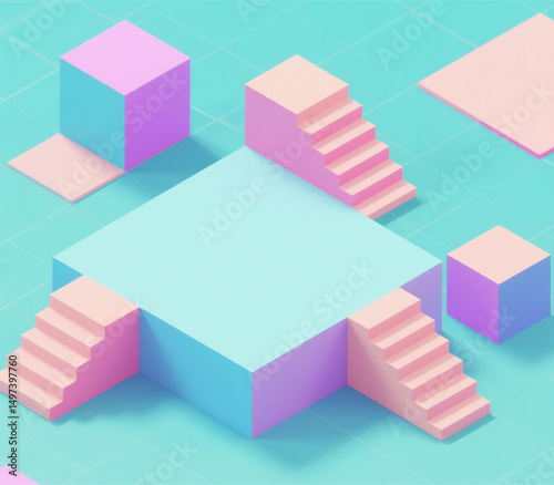 abstract background with colorful cubes 3d