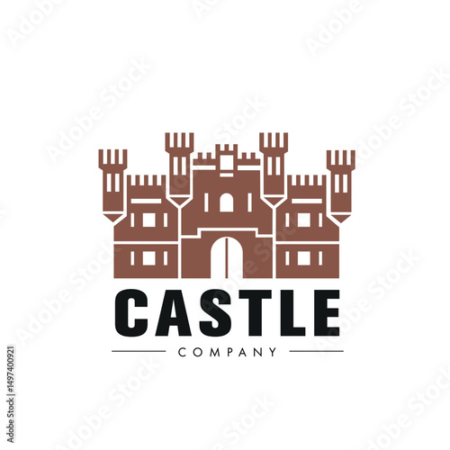 Castle sign template design.