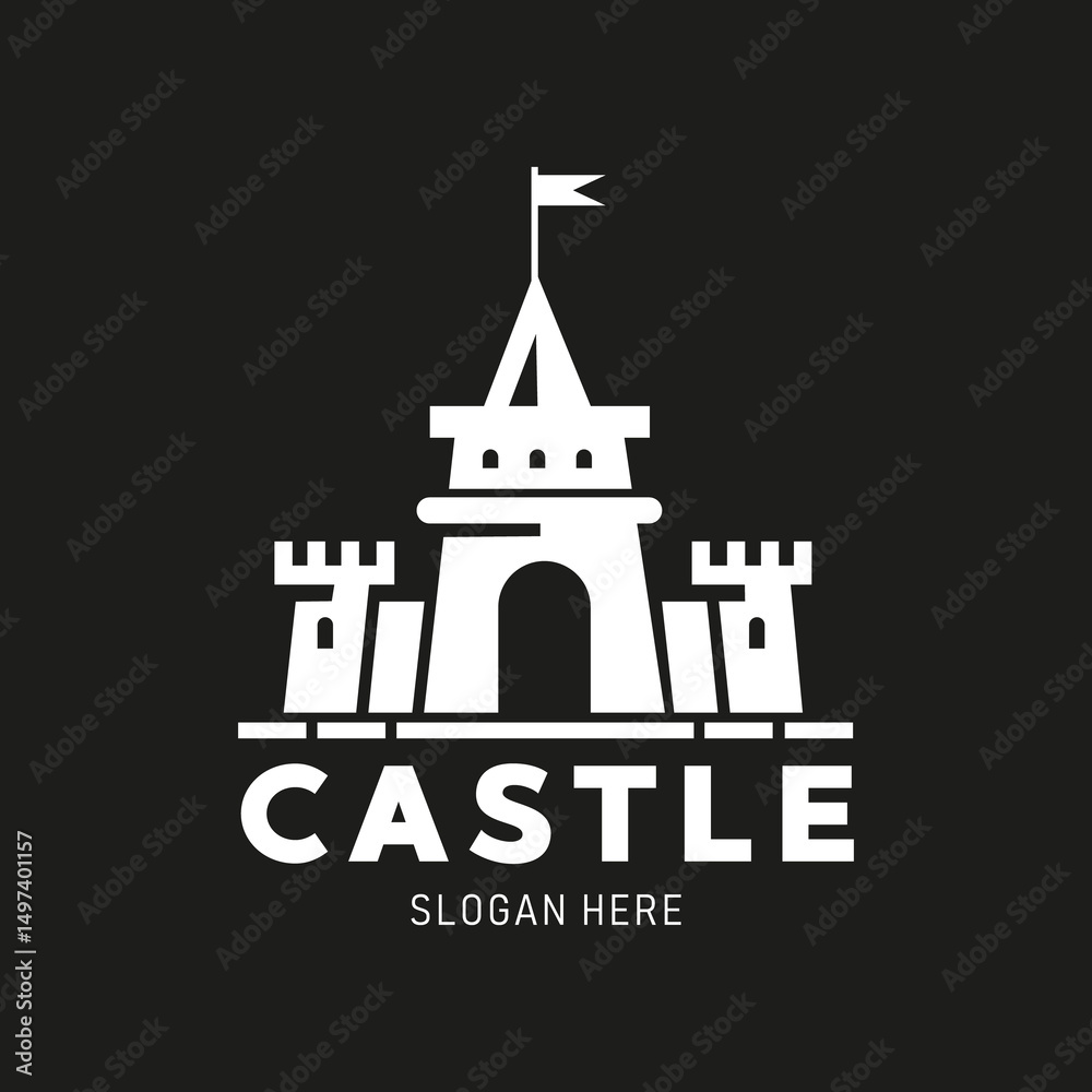 Naklejka premium Castle sign template design.