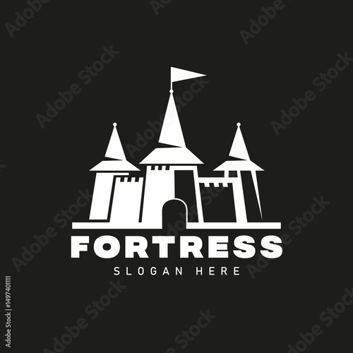 Castle sign template design.