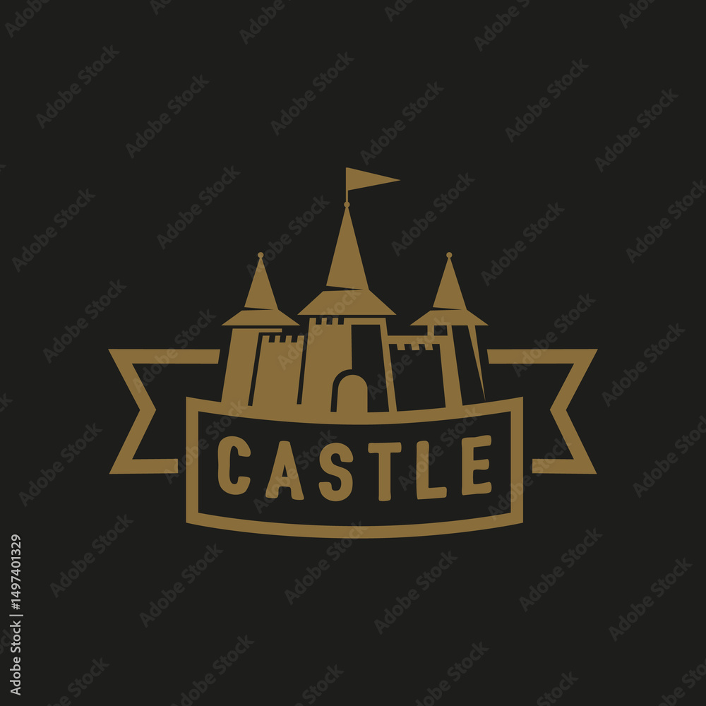 Fototapeta premium Castle sign template design.
