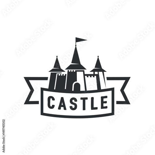 Castle sign template design.