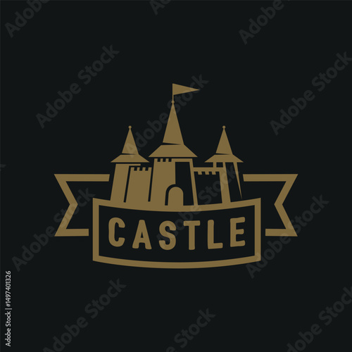 Castle sign template design.
