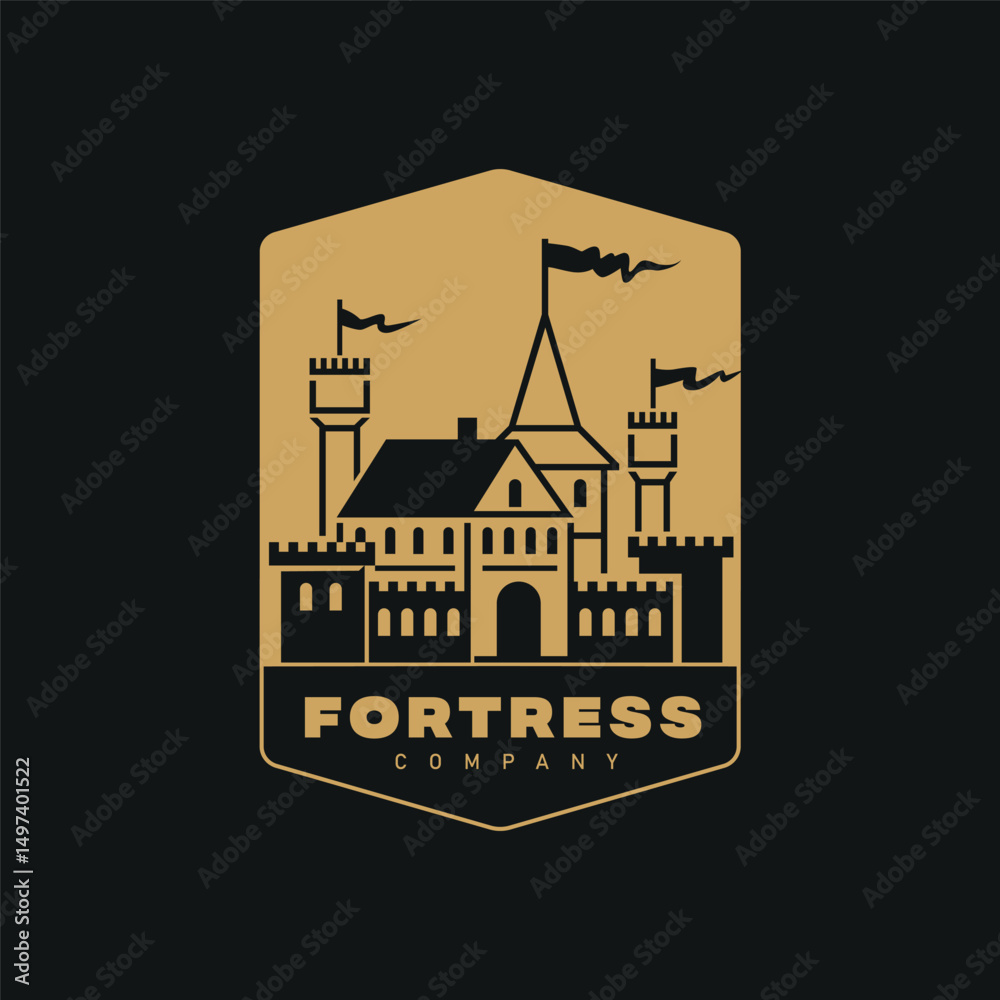 Fototapeta premium Castle sign template design.
