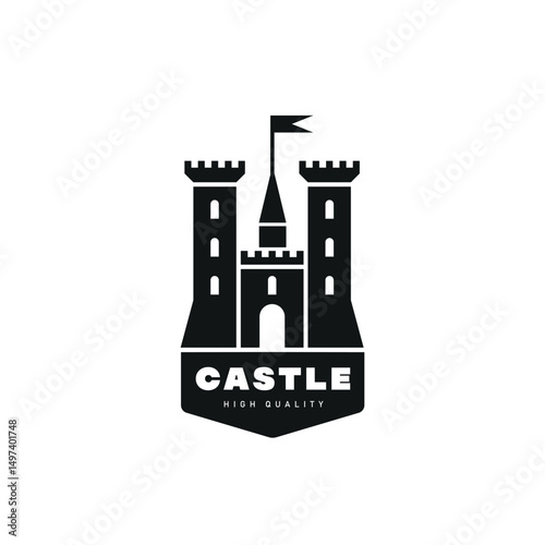 Castle sign template design.