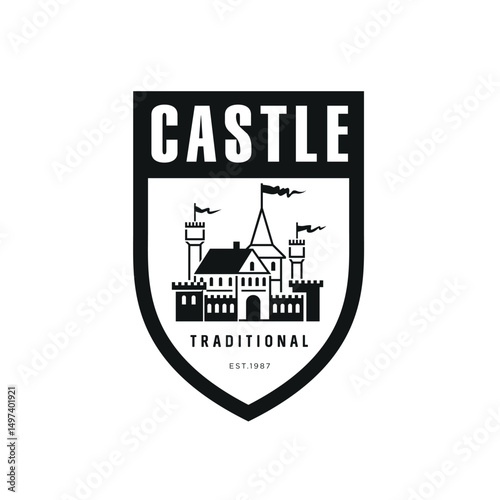 Castle sign template design.
