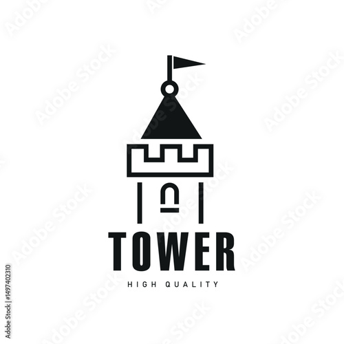 Tower sign template design.