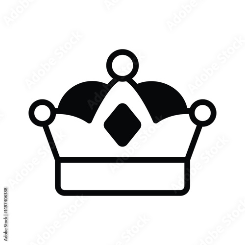 A customizable glyph style icon of royal crown