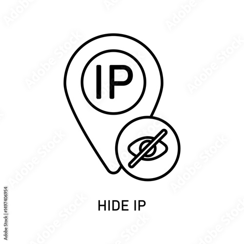 Icon a hide IP, isolated against a clean background.
