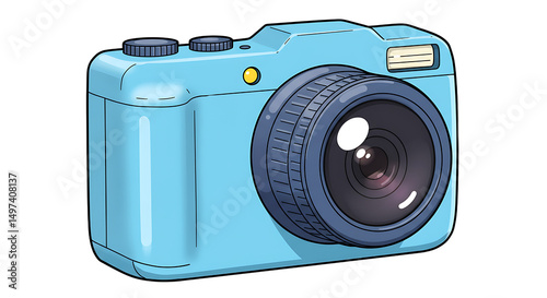 Blue Camera Illustration