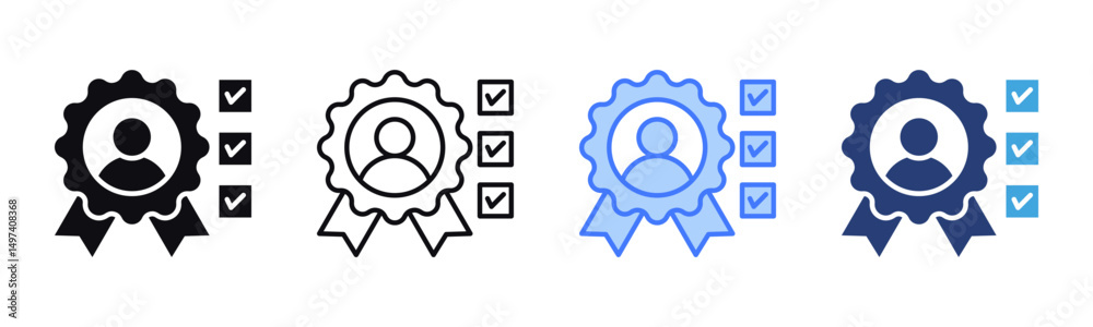 Obraz premium Competence icon sheet multiple style collection