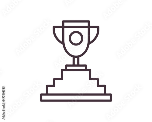 Outline style trophy cup icon vector