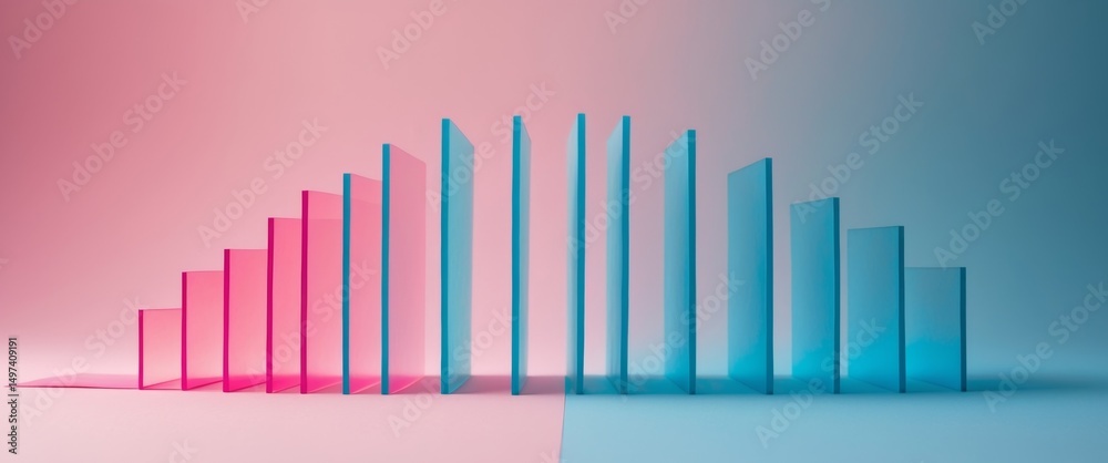 Geometric Arrangement of Translucent Rectangles in Pink and Blue Gradient Hue. Geometric Arrangement of Translucent Rectangles in Pink and Blue Gradient Hue.