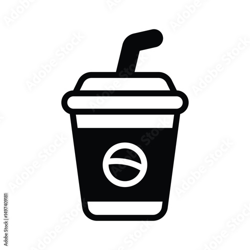 Modern glyph icon of takeaway coffee cup