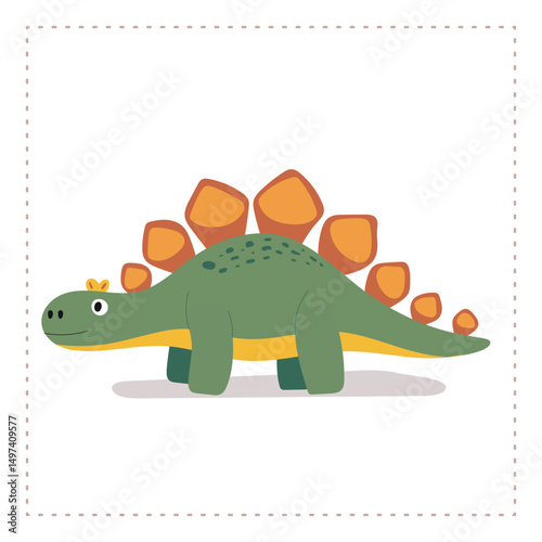 Friendly dinosaur in a winter cap. Great for kids’ visuals, party invitations, posters, and preschool learning materials