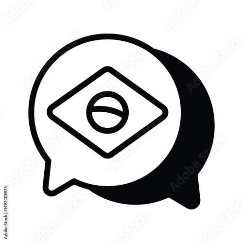 A captivating glyph icon of chat bubble