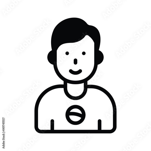 Visually engaging glyph icon of brazilian boy
