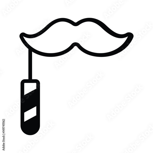 Grab this glyph icon of fake mustache for fun
