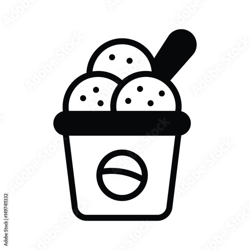 Easy to edit glyph icon of ice cream treat
