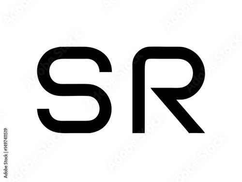 Modern Minimalist Logo Design of "SR" .Clean, bold, and contemporary logo featuring the initials "SR".