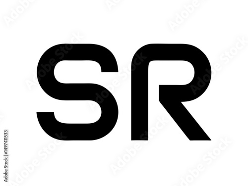 Modern Minimalist Logo Design of "SR" .Clean, bold, and contemporary logo featuring the initials "SR".