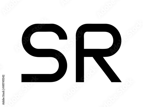 Modern Minimalist Logo Design of "SR" .Clean, bold, and contemporary logo featuring the initials "SR".