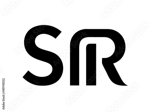 Modern Minimalist Logo Design of "SR" .Clean, bold, and contemporary logo featuring the initials "SR".