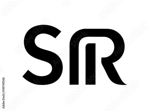 Modern Minimalist Logo Design of "SR" .Clean, bold, and contemporary logo featuring the initials "SR".
