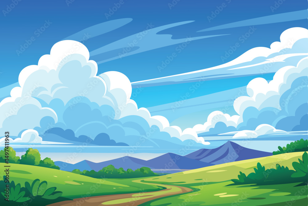 Fototapeta premium landscape with mountains and blue sky