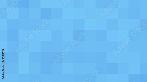 Blue simple abstract square background, geometric animation