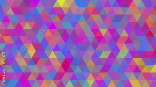 Multicolor simple abstract triangle background, geometric animation