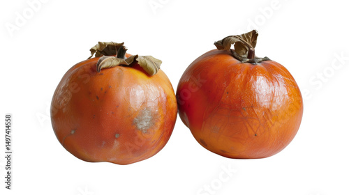 Two Ripe Persimmons, Isolat...