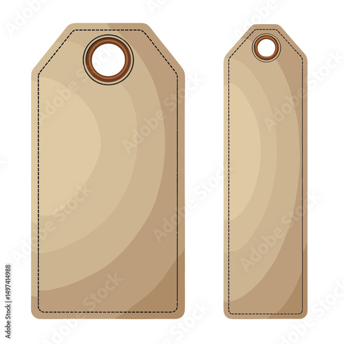 Blank price tags in simple design with a circular hole for hanging  