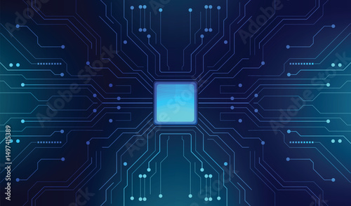 Digital Circuit Board with Central Processor