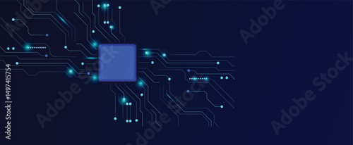 Digital Circuit Board with Central Processor