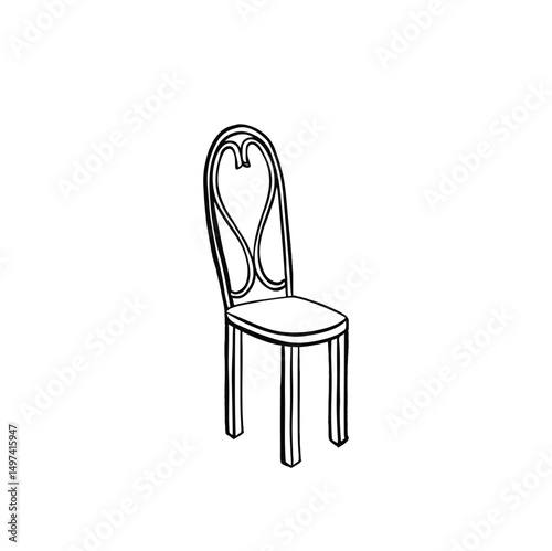 chair line vector illustration hand drawn